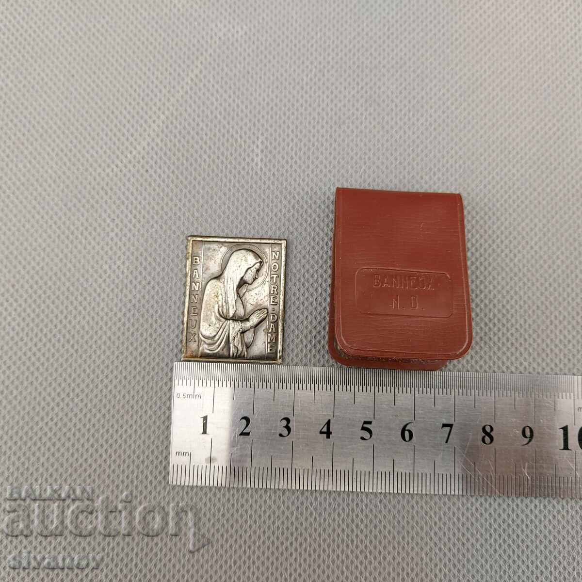Παλαιό σουβενίρ Νοτρ Νταμ, μικρή μεταλλική εικόνα #2938 - 6