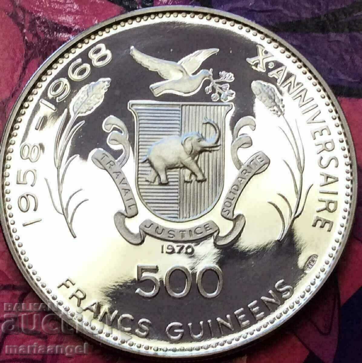 Γουινέα 1970 500 φράγκα Sertif. UNC PROOF 28,57γ ΡΑΜΣΕΣ III - 5