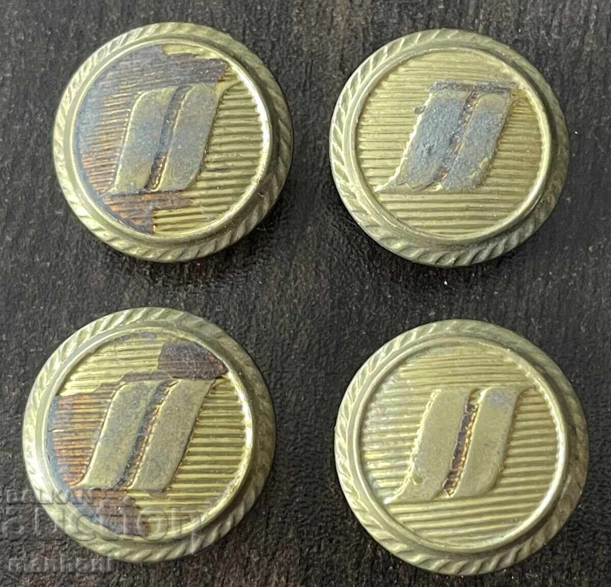 6238 Bulgaria 4 bucăți butoane mari BGA Balcan anii '70