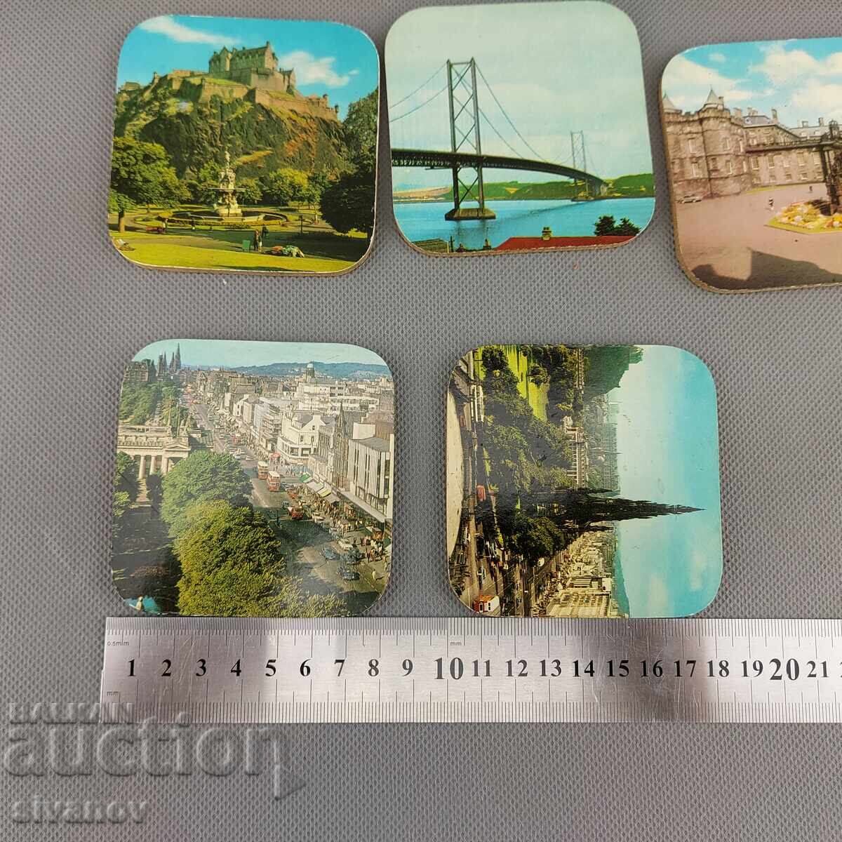 Starter set of 5 square Edinburgh coasters #2971 - 7