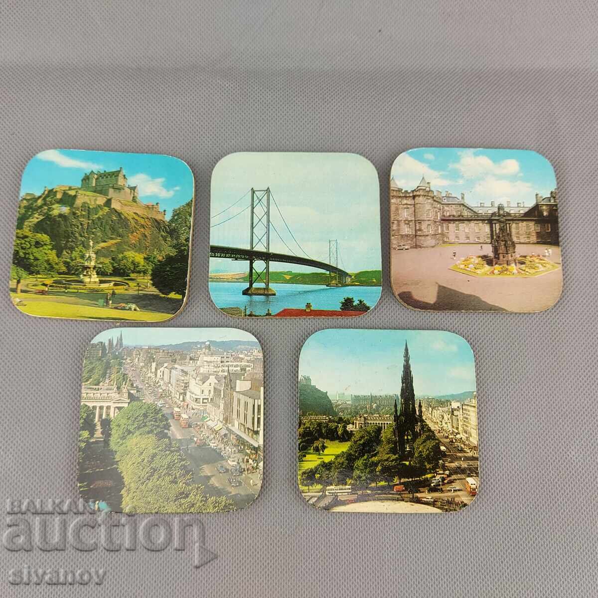 Starter set of 5 square Edinburgh coasters #2971