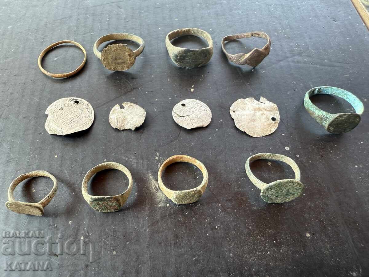 Silver coins + Revival rings old lot with price 115.00 BGN | € 58.80 Silver coins + Revival rings old lot with price 115.00 BGN | € 58.80