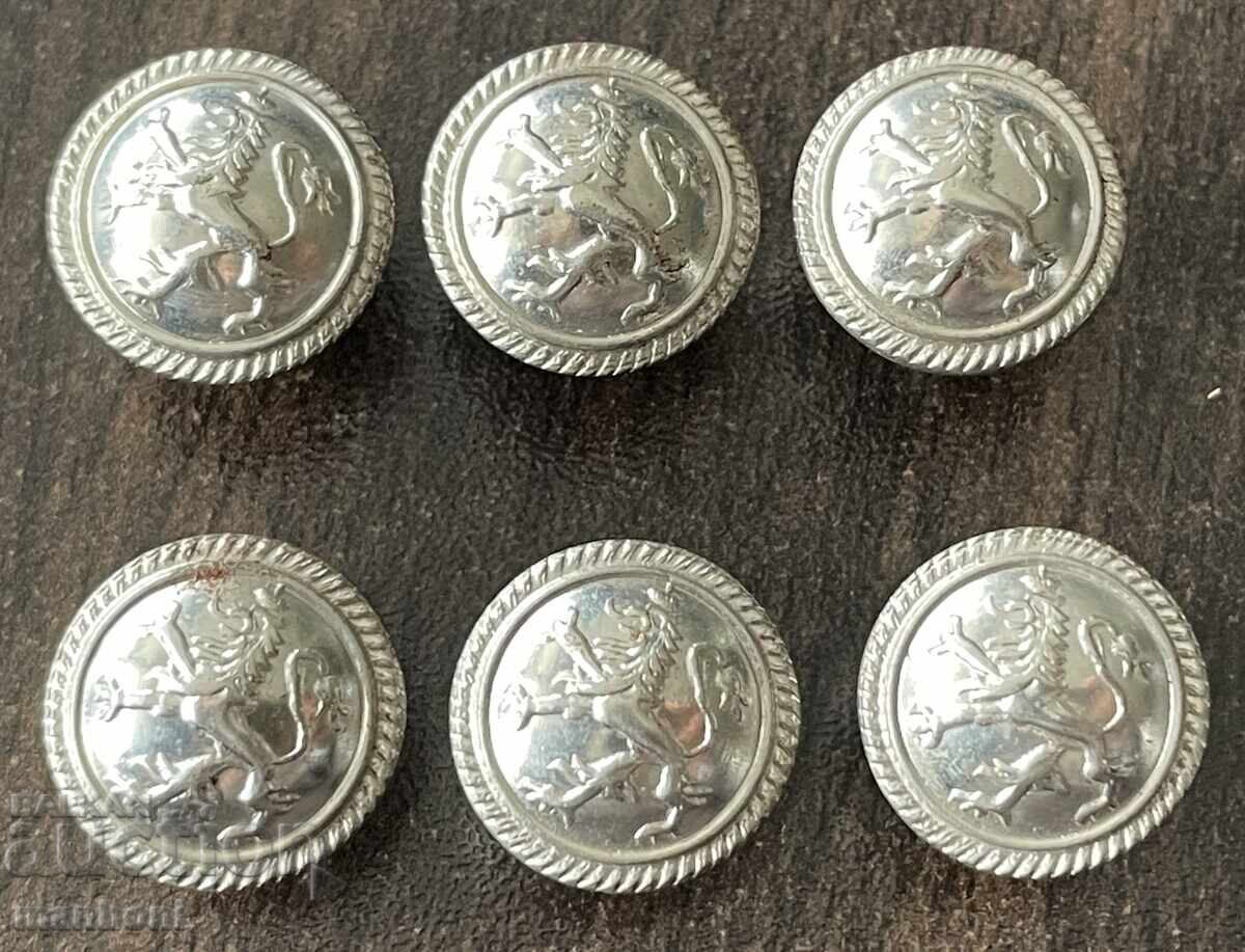 6242 Tsarstvo Bŭlgariya 6 τεμάχια μικρά κουμπιά λευκά 30-ές γ. γραφείο