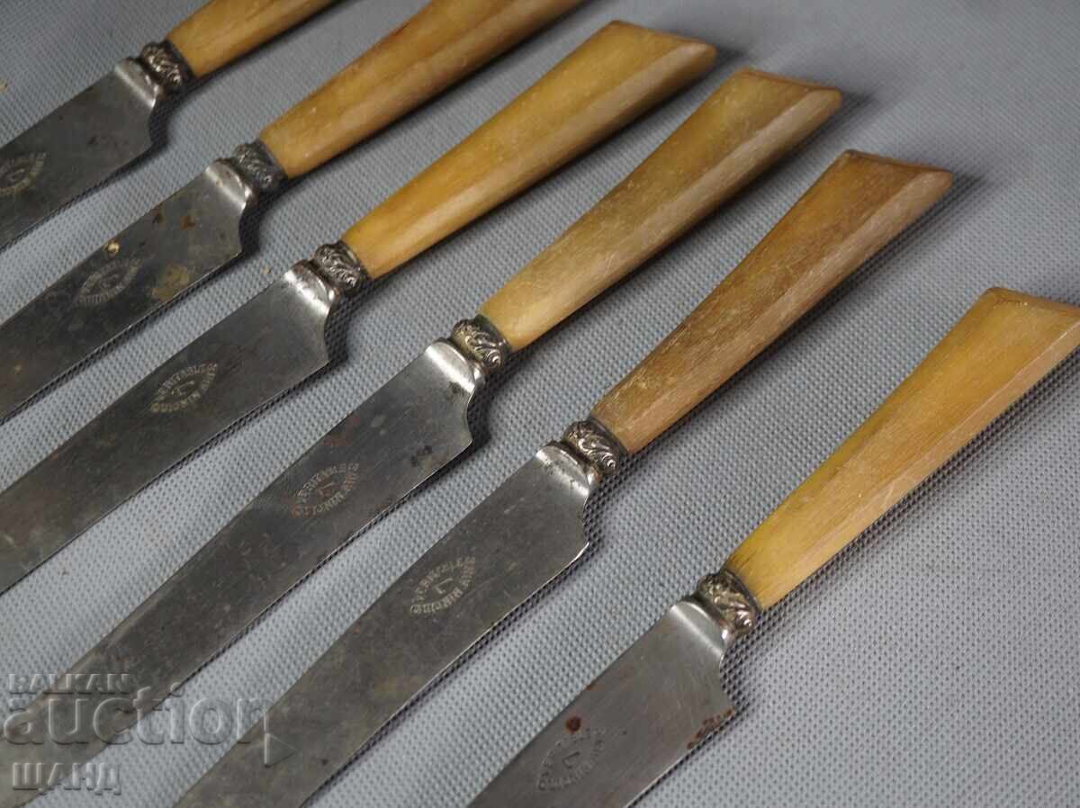 Genuine Set of 6 Old French Silver Knives with price 40.15 BGN | € 20.53