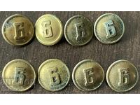 6247 Regatul Bulgariei 8 bucăți nasturi mici uniformă brannik