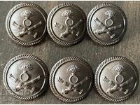 6249 Tsarstvo Bŭlgariya 6 bucăți nasturi mari de artilerie bak