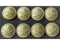 6250 Tsarstvo Bŭlgariya 8 bucăți nasturi mari ofițeri de artilerie