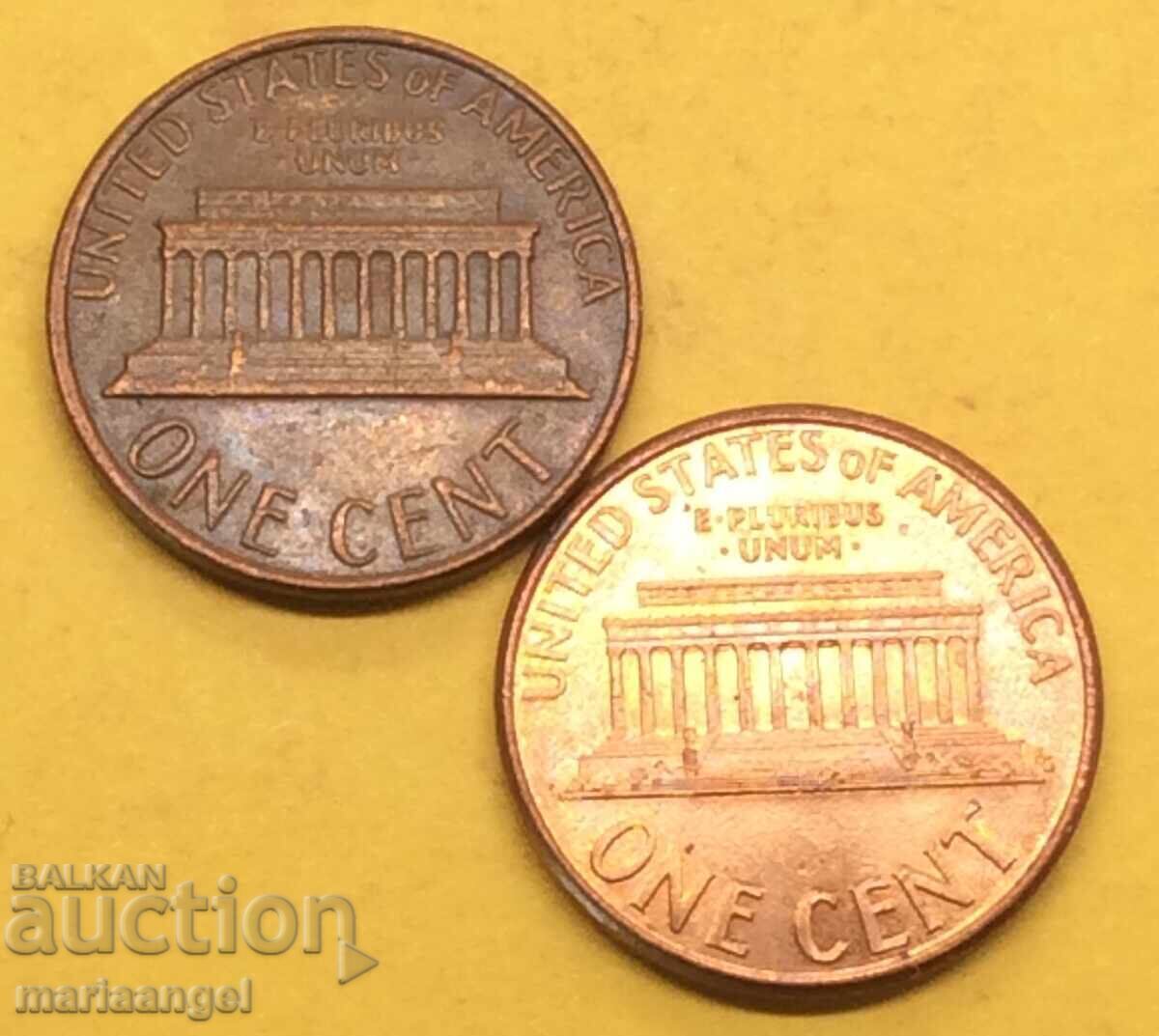 Set SUA 1 cent 1981 + 1 cent 2003 - 7 Set SUA 1 cent 1981 + 1 cent 2003 - 7