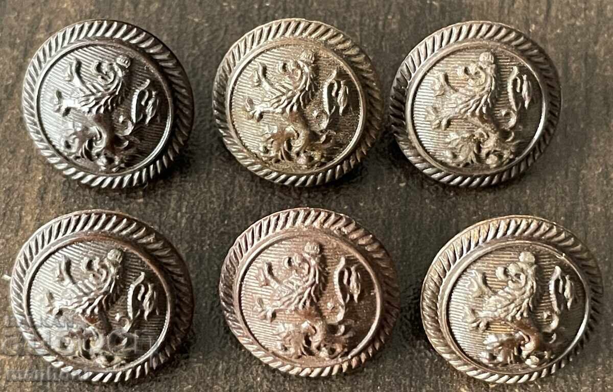6254 Kingdom of Bulgaria 6 small artillery bakelite buttons