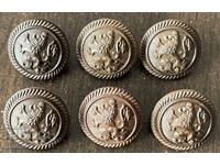 6254 Regatul Bulgariei 6 bucăți nasturi mici de artilerie din bachelită