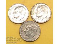 Set SUA 10 cenți 2002, 1998, 1970 - 3 monede
