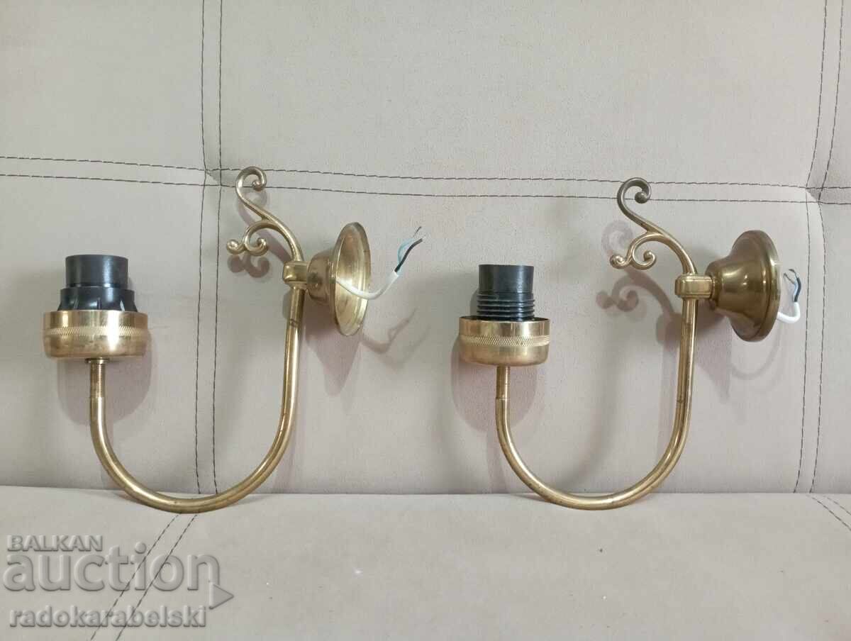 Two brass wall sconces Two brass wall sconces