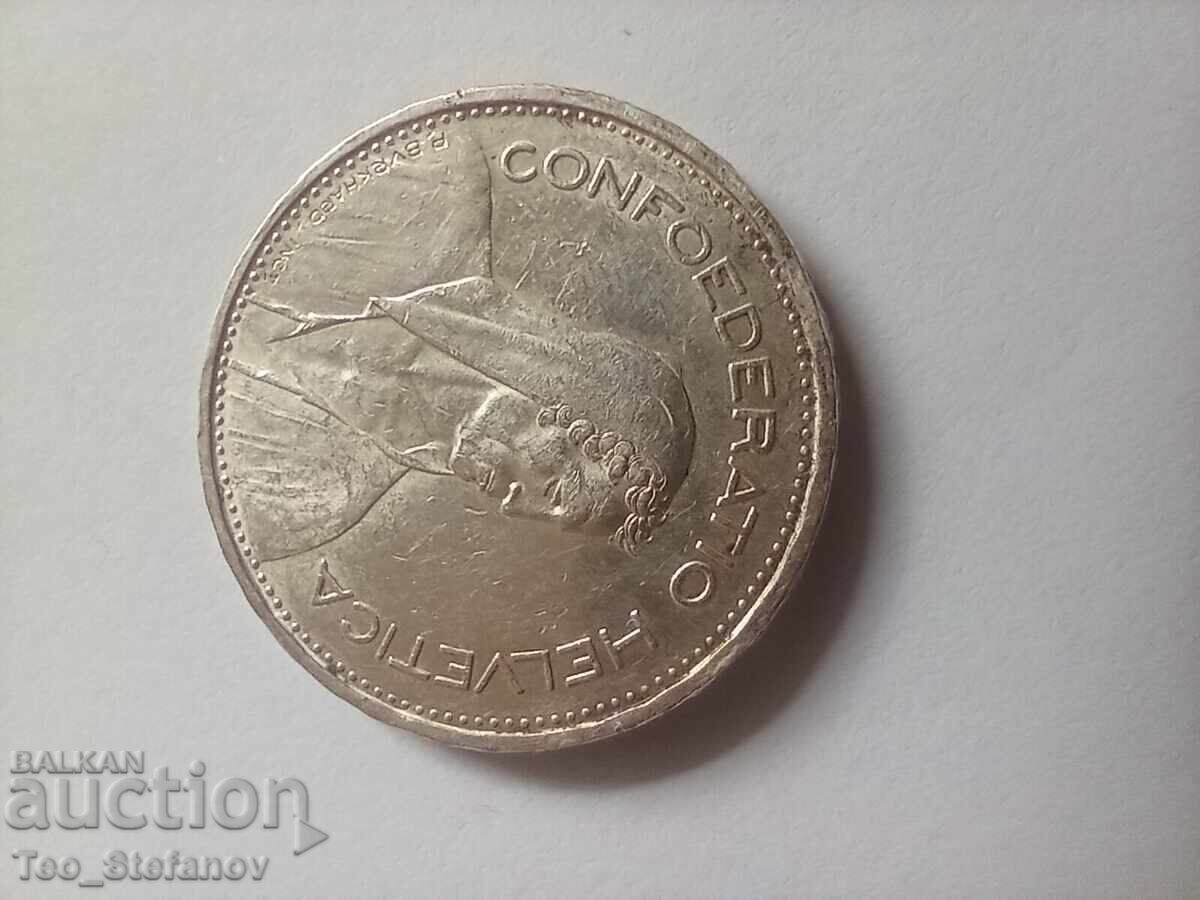 Licitație 5 Franci 1933 AU Elveția argint