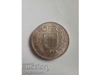 5 φράγκα 1933 Ελβετία ασήμι