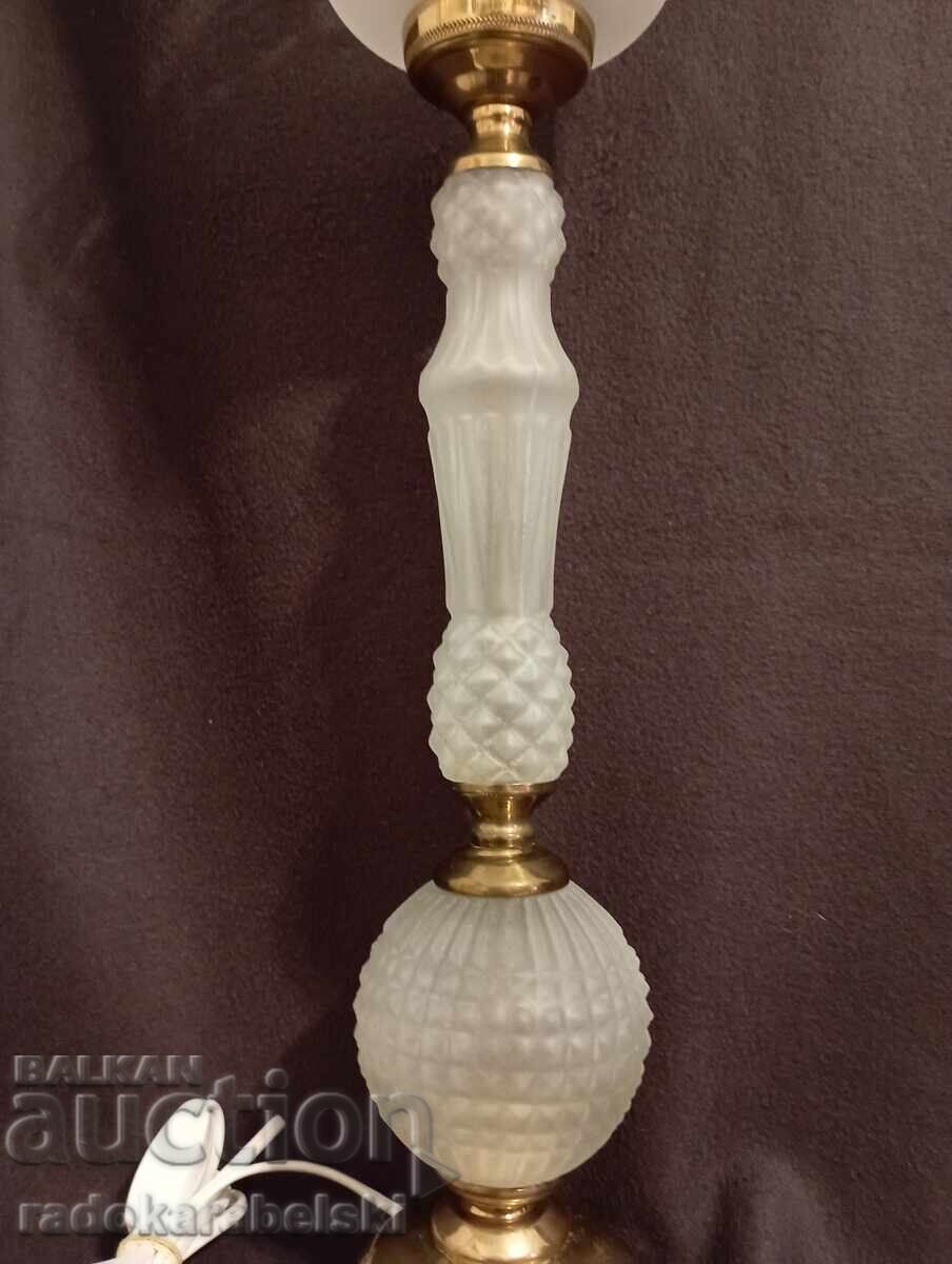 Δημοπρασία Αρχαίο όμορφο φωτιστικό με γυάλινο αμπαζούρ με χαρακτική