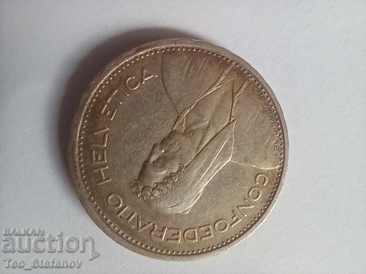 Auction 5 Francs 1931 Switzerland Silver Auction 5 Francs 1931 Switzerland Silver