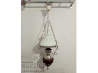 Frumos candelabru cu abajur din sticlă albă