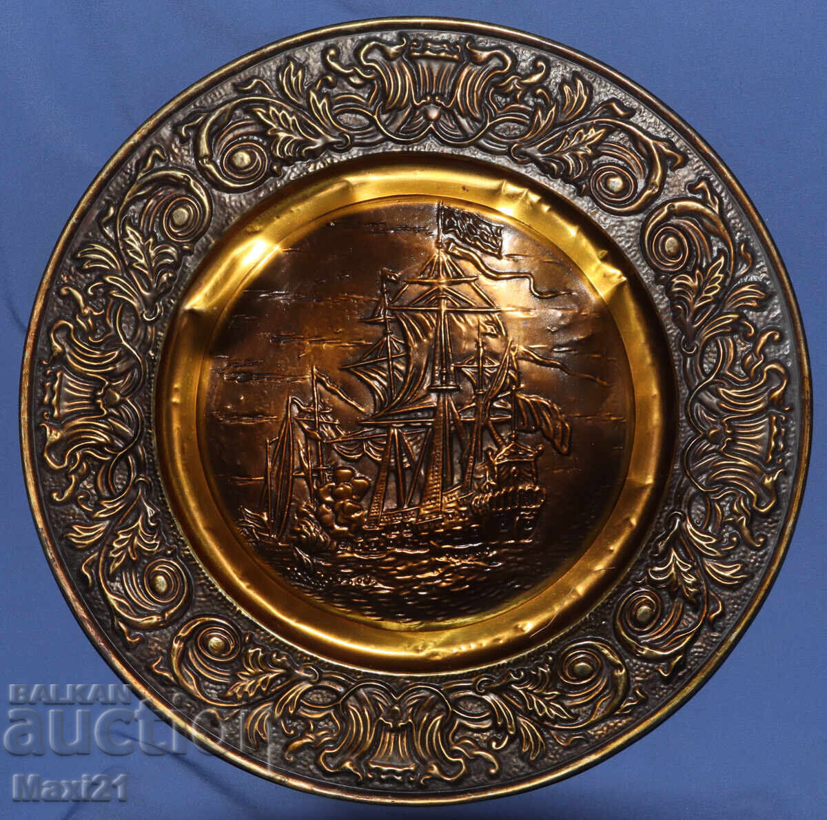 Handmade copper plaque panel wall decoration