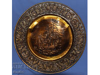 Plachetă de cupru lucrată manual, panou, decorațiune de perete