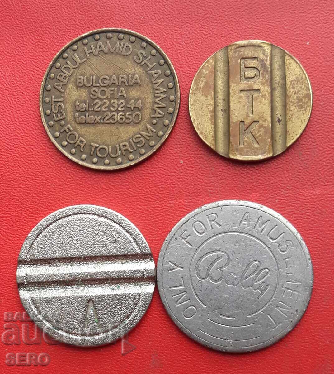 Tokens-lot 4 pieces with price 1.51 BGN | € 0.77