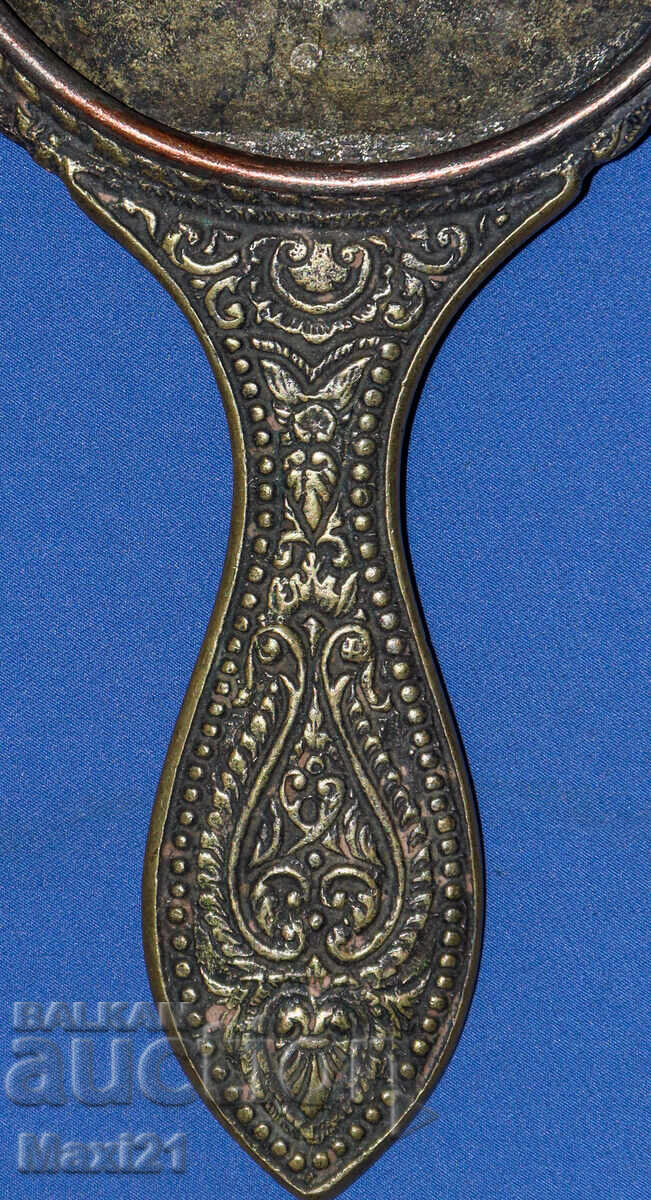 Αρχαίο, στιβαρό, χάλκινο καθρέφτη - 7