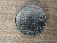 Πορτογαλία - 200 εσκούδος (1991) - Χριστόφορος Κολόμβος σε