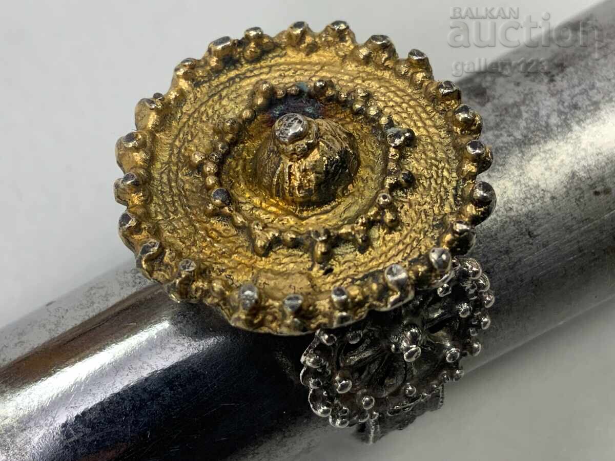Revivalist ring, silver, stamped, gilded with price 45.00 BGN | € 23.01