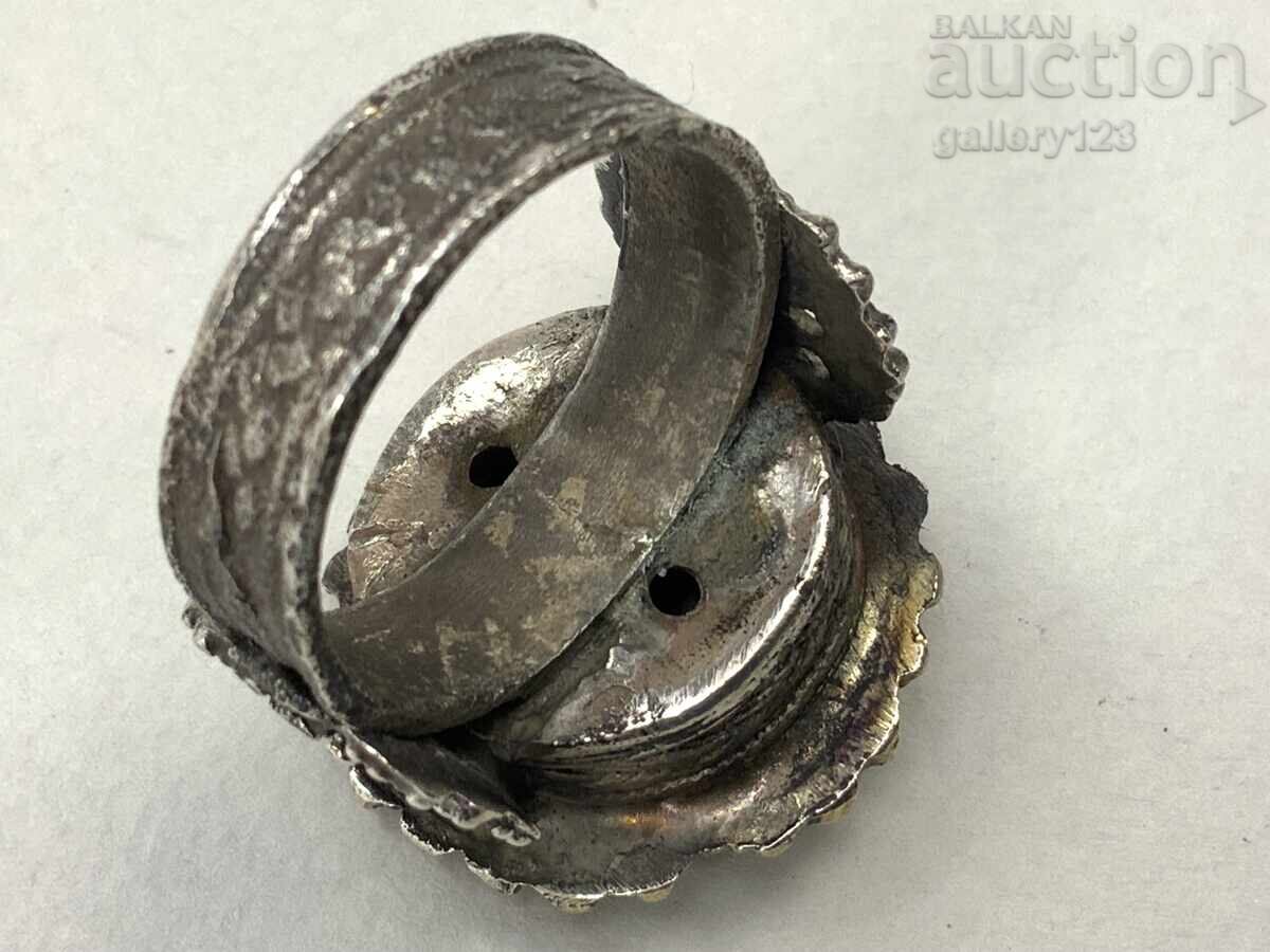 Revivalist ring, silver, stamped, gilded - 5