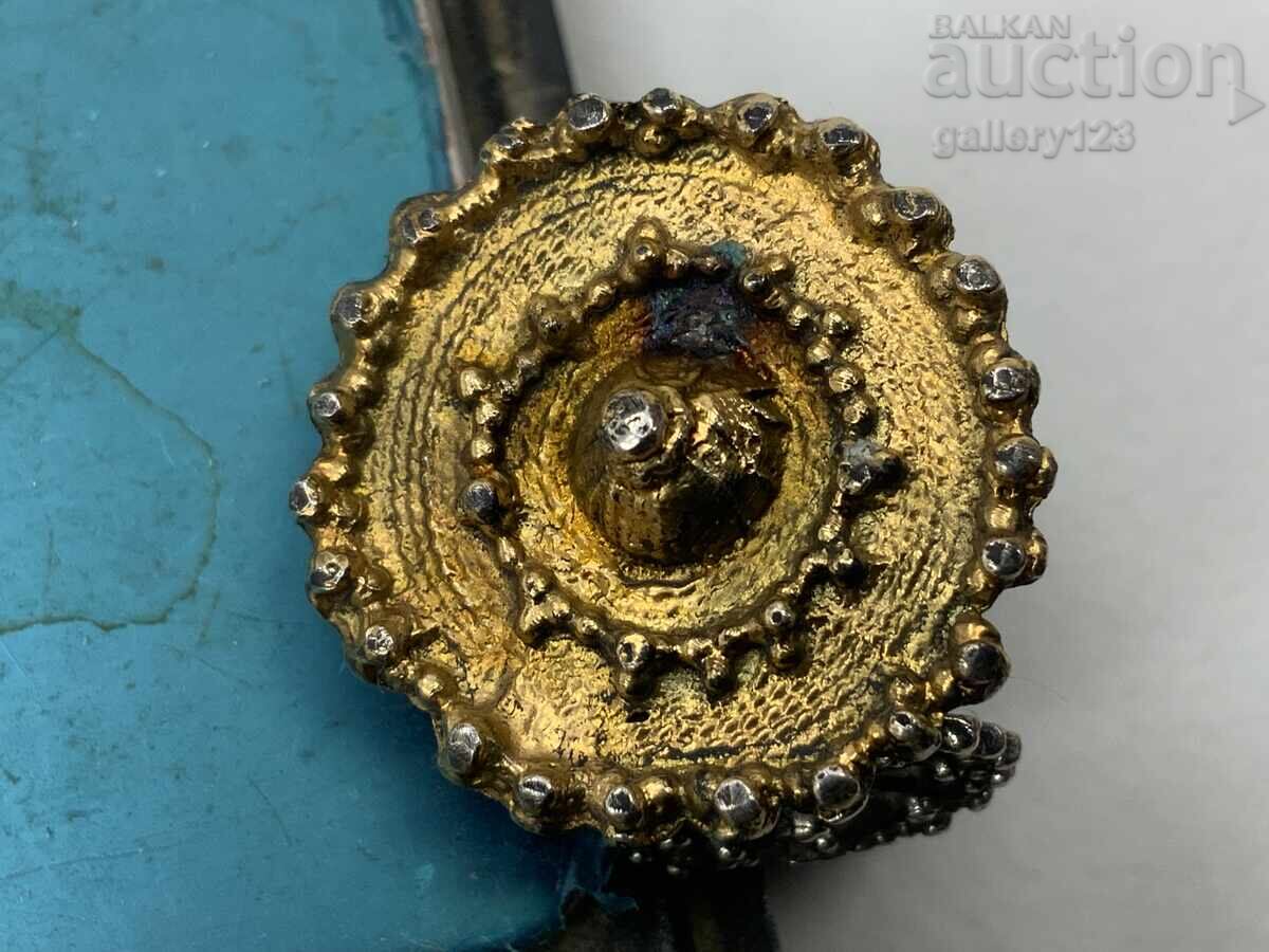 Revivalist ring, silver, stamped, gilded - 6