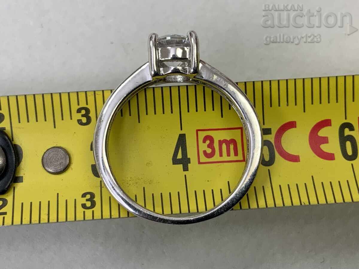 New silver ring enamel zircon with price 5.50 BGN | € 2.81