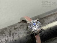 New silver ring enamel zircon