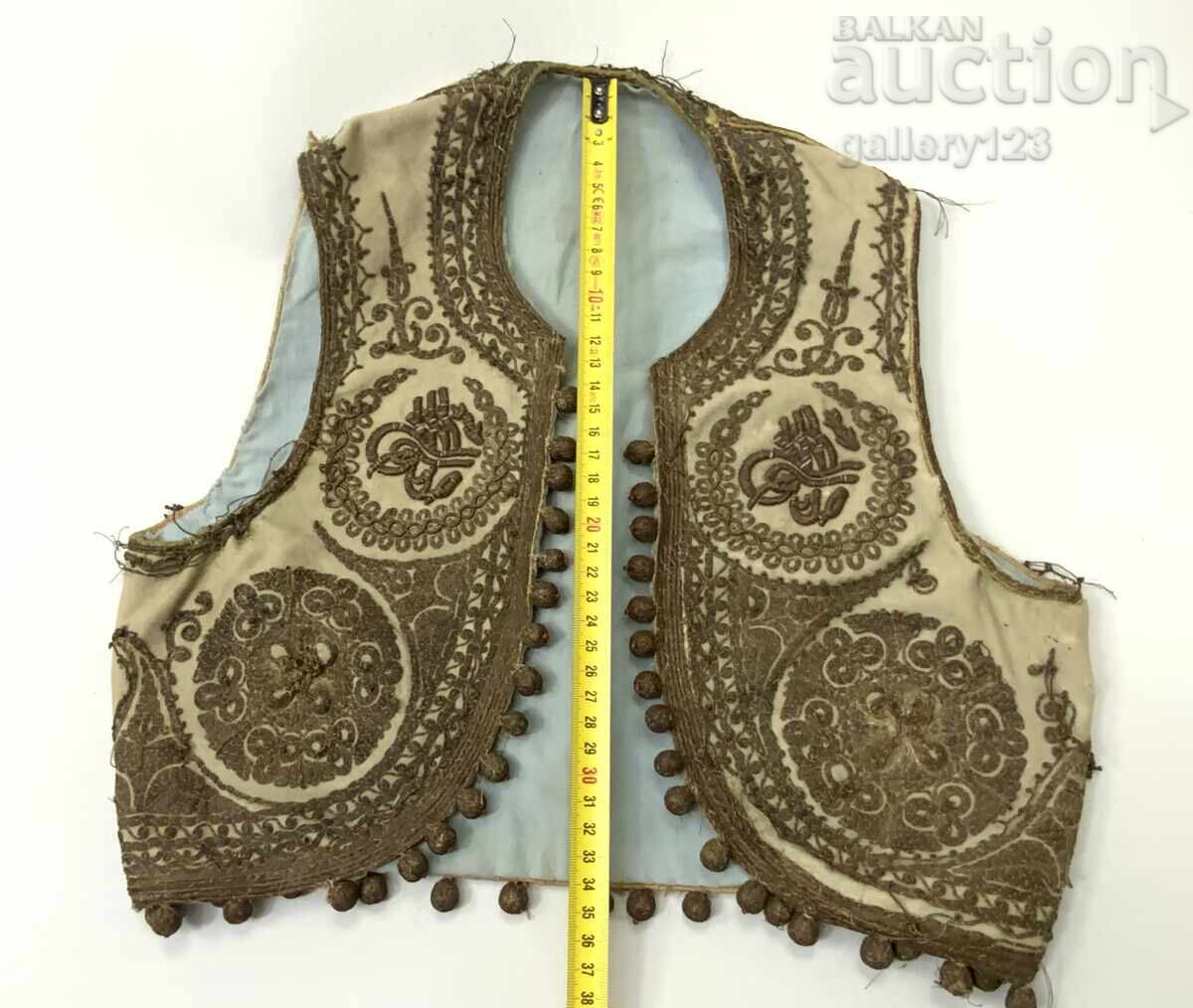 Revival Ottoman Vest with Gold Embroidery Tughra Revival Ottoman Vest with Gold Embroidery Tughra