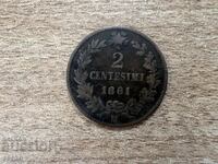 Italy - 2 Centesimi (1861) - M