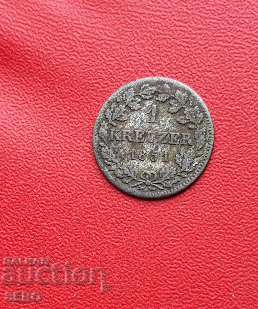 Germany-Bavaria-1 Kreuzer 1851 with price 11.00 BGN | € 5.62