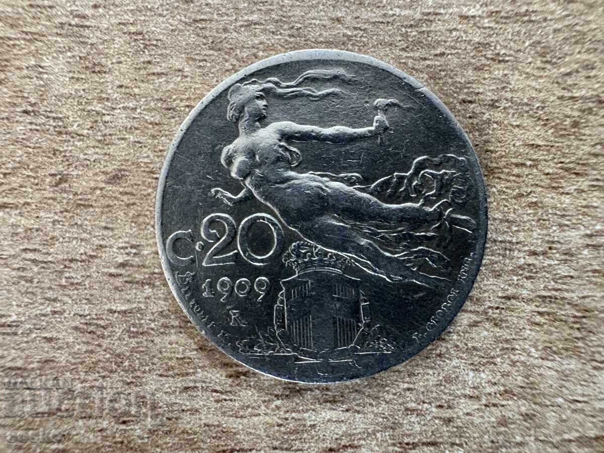 Ιταλία - 20 λεπτά (1909) Ιταλία - 20 λεπτά (1909)