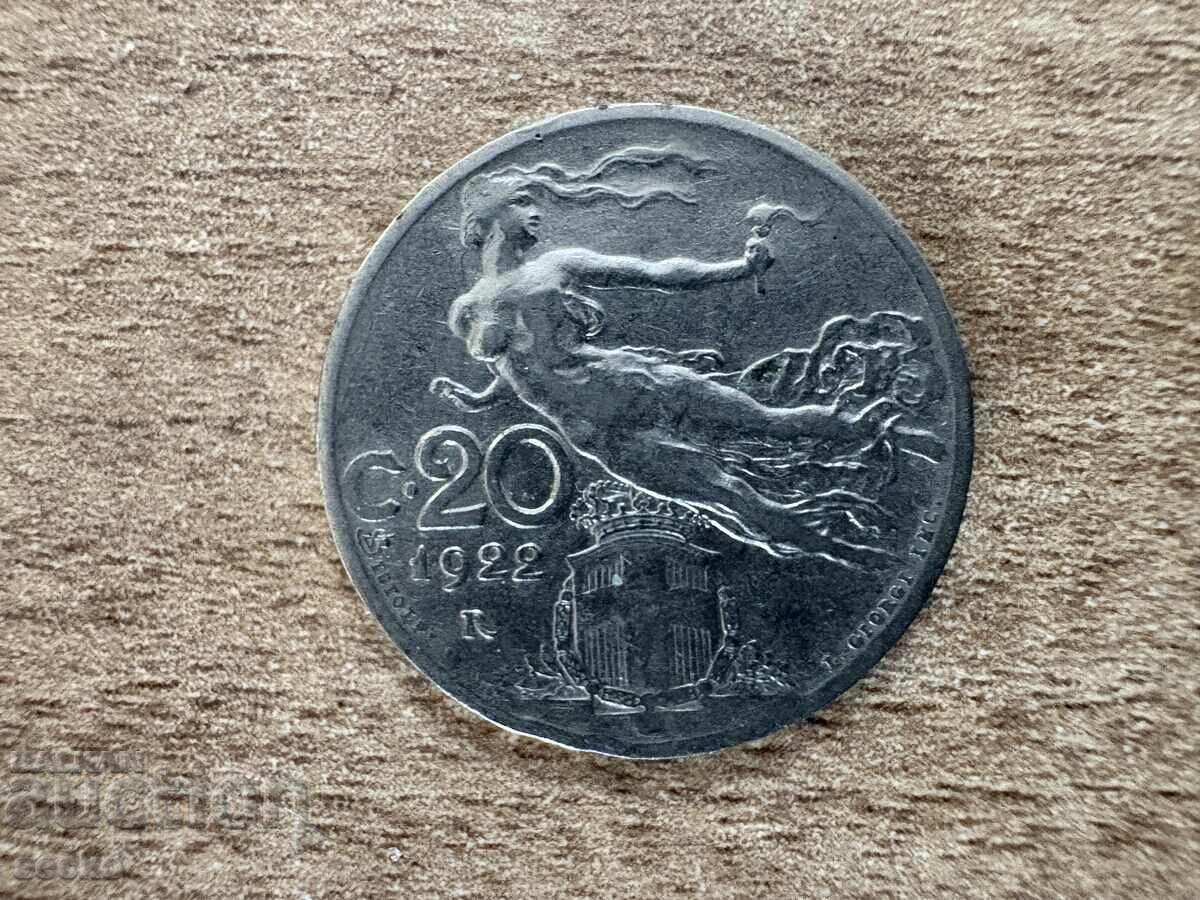 Ιταλία - 20 λεπτά (1922) Ιταλία - 20 λεπτά (1922)