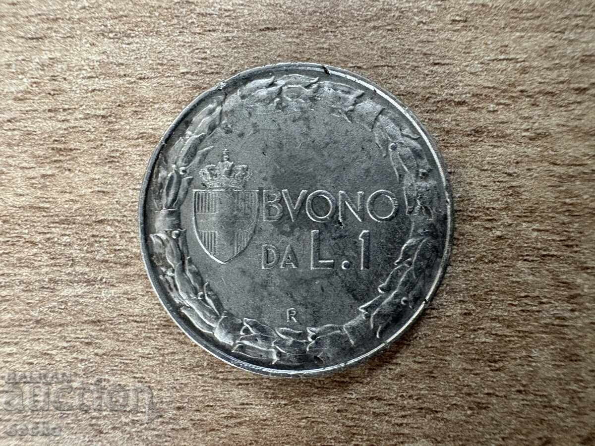 Ιταλία - 1 λίρα (1922) Ιταλία - 1 λίρα (1922)