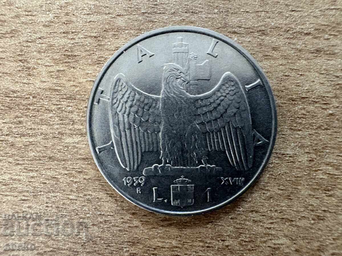 Ιταλία - 1 λίρα (1939) - Μη μαγνητικό XVIII Ιταλία - 1 λίρα (1939) - Μη μαγνητικό XVIII