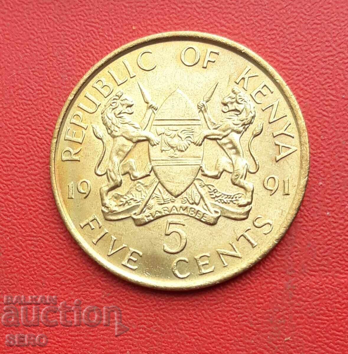Kenya - 5 Cents 1991