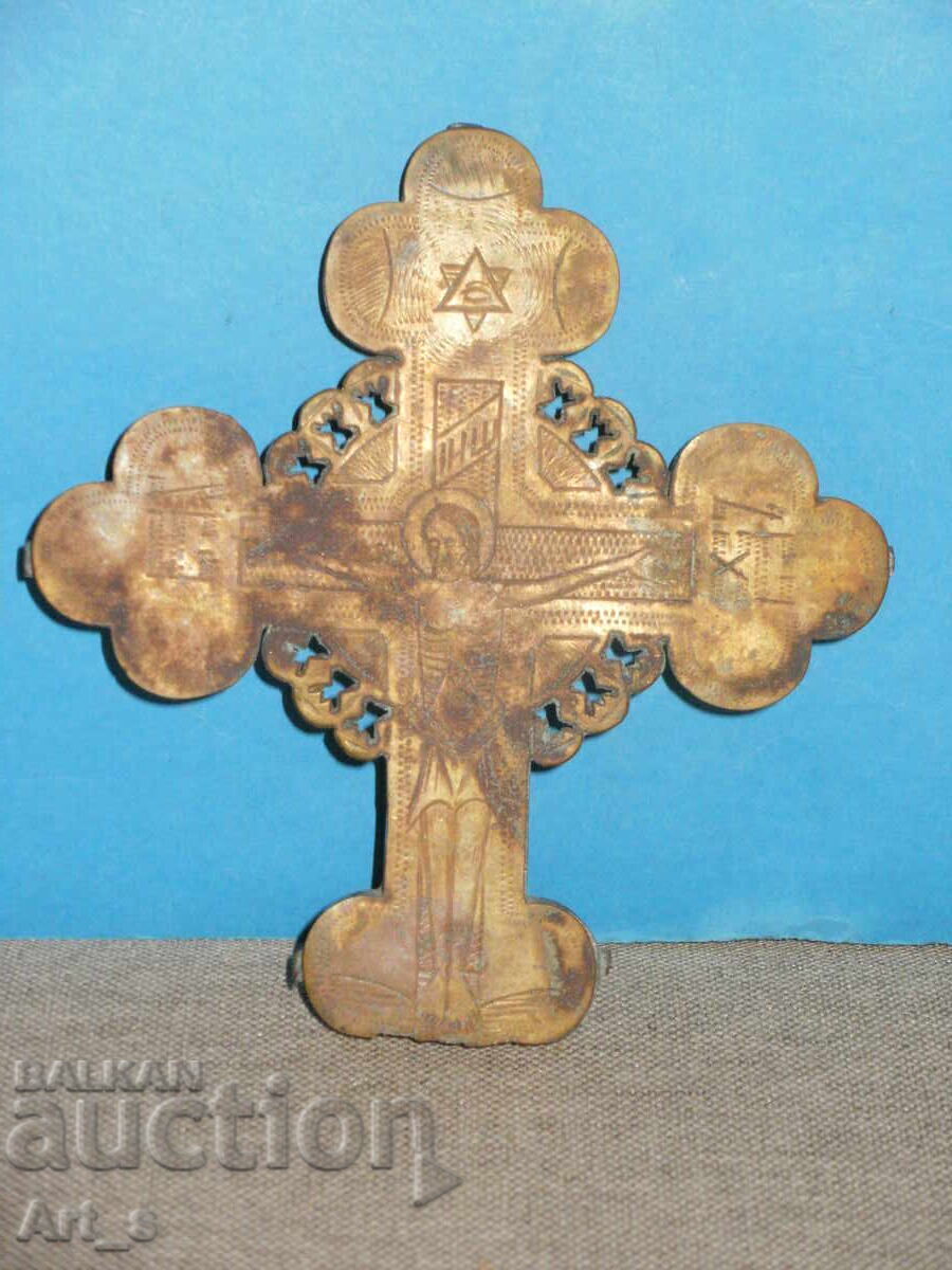 Cruce originală din bronz, de epocă Renașterii Naționale, secolul al XVIII-XIX - 5