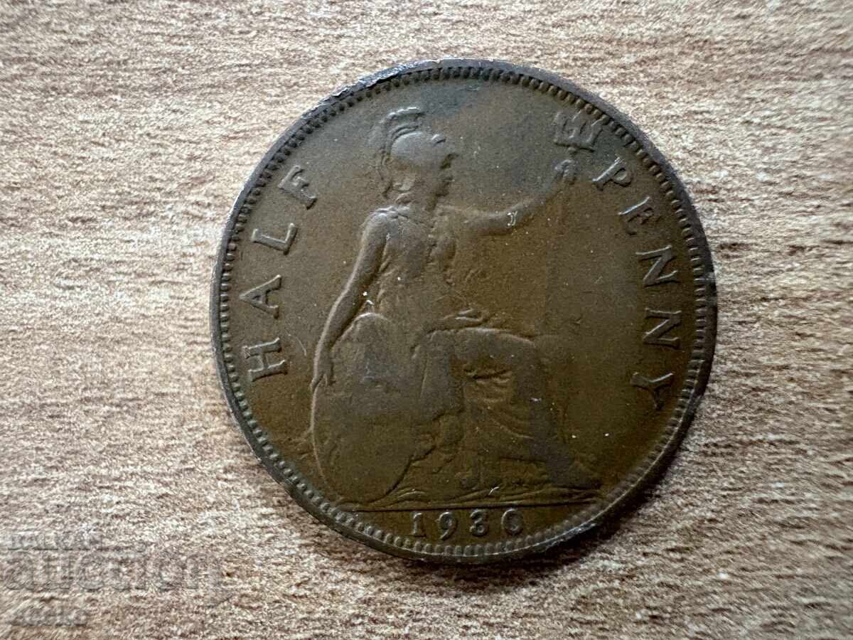 Великобритания - 1/2 пени (1930) Великобритания - 1/2 пени (1930)