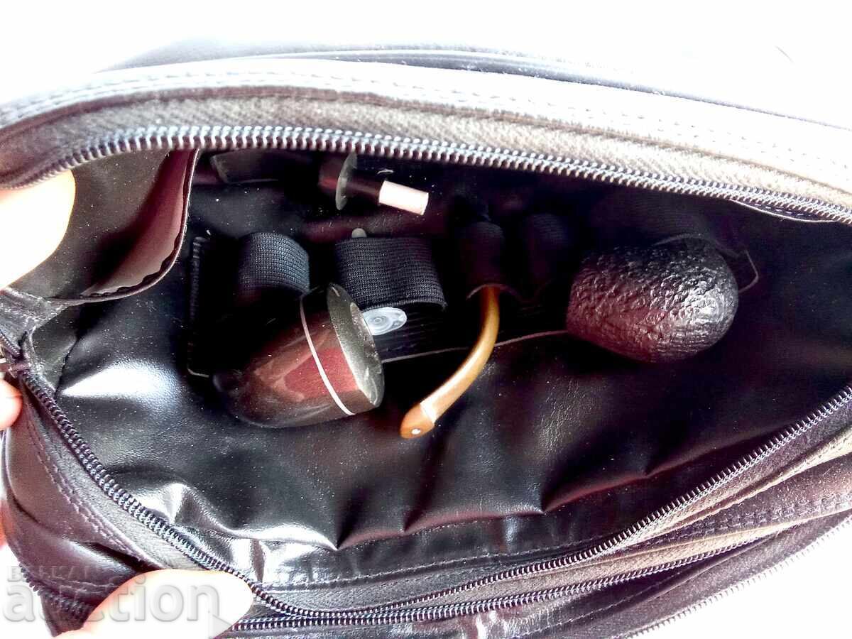 Παράδοση Δερμάτινη τσάντα για πίπες