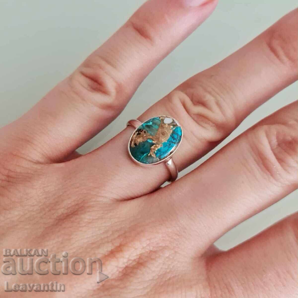 Auction Silver ring with blue copper Turquoise Auction Silver ring with blue copper Turquoise