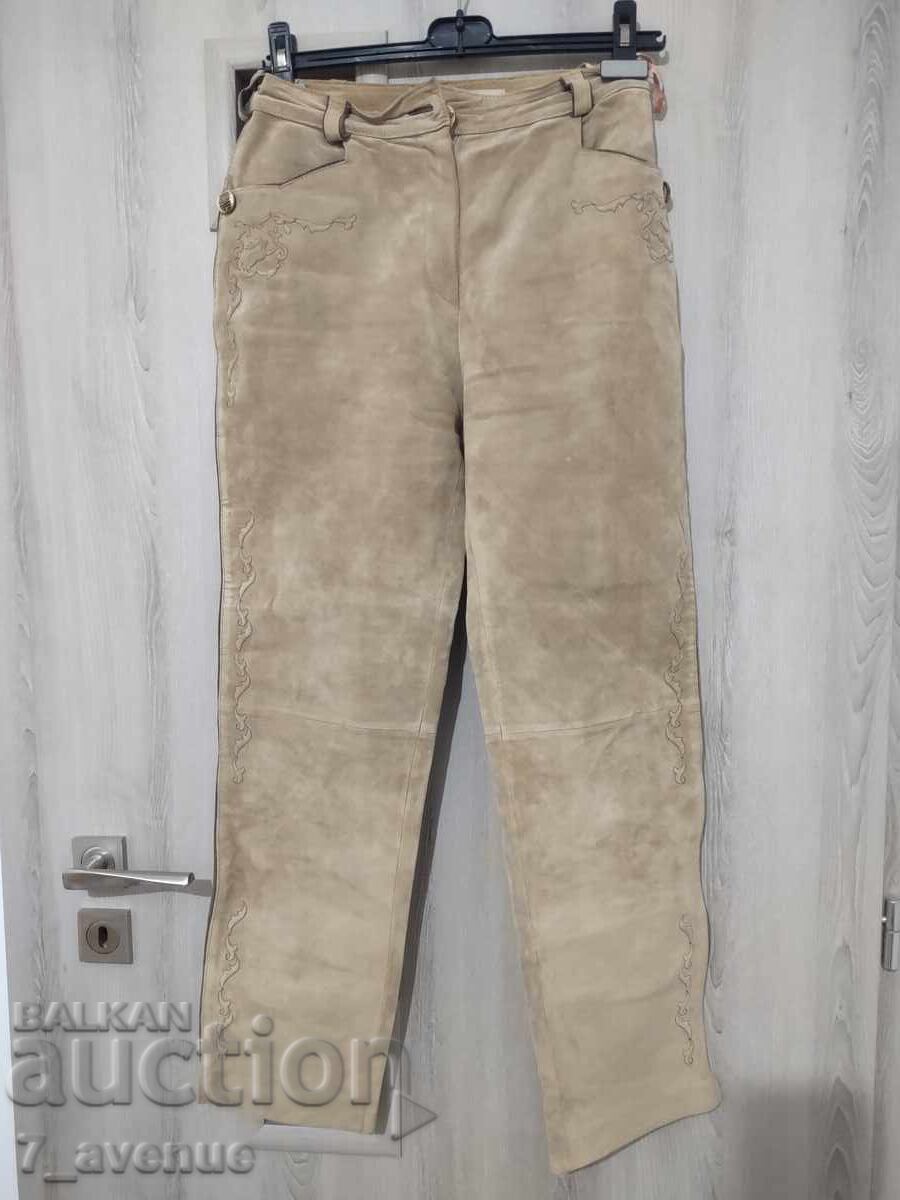 Pantaloni de damă, piele naturală, articol vestimentar superb, 22.10.25