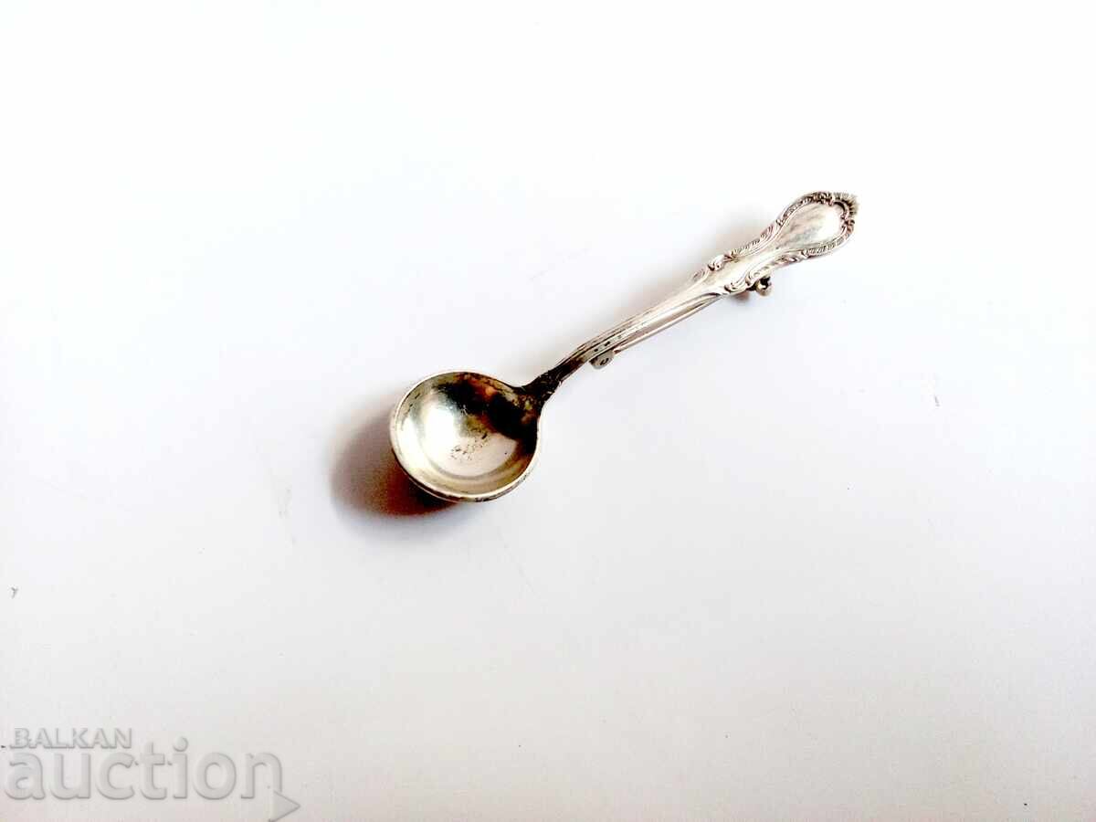 Veche broșă de argint, polonic pentru șef bucătar - 7