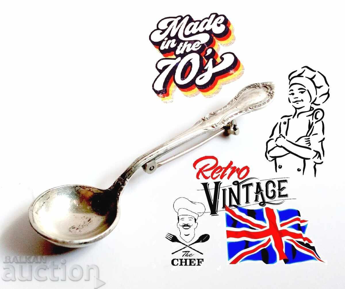 Old silver brooch, ladle for a head chef Old silver brooch, ladle for a head chef