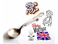 Veche broșă de argint, polonic pentru șef bucătar