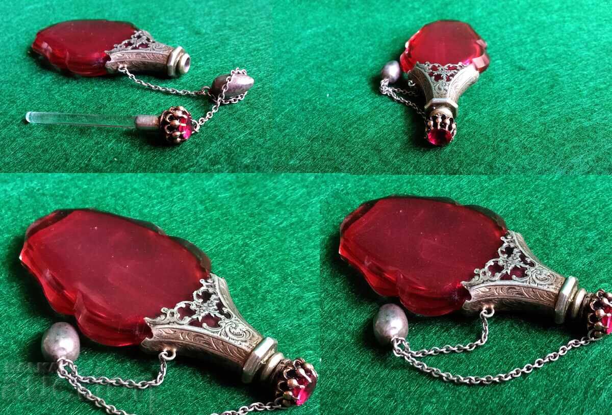 Античен викториански флакон за парфюм от 1890г - 5