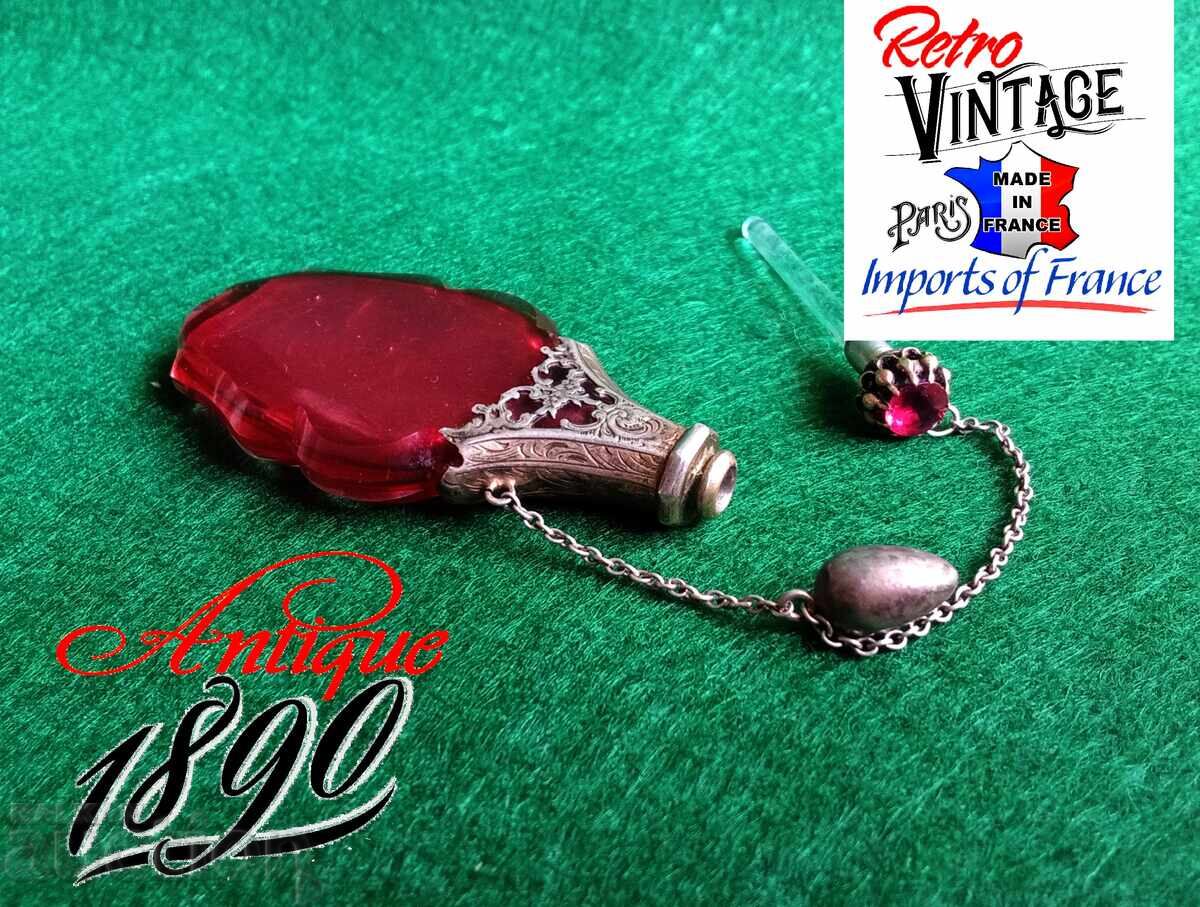 Античен викториански флакон за парфюм от 1890г