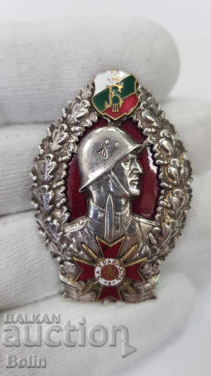 Rare Silver Royal Officer's Infantry Badge 1930-1940